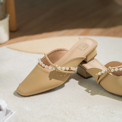 Pearl Details Muller Sandals 珍珠半拖款
