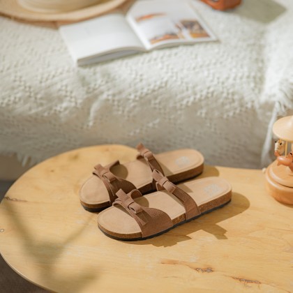 Bow Suede Charm Sandals 蝴蝶磨砂拖