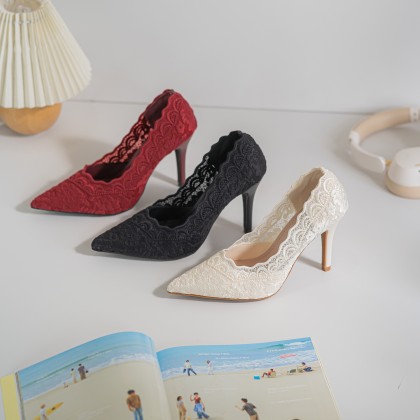 French Lace Stiletto Heels 法式蕾丝细跟款