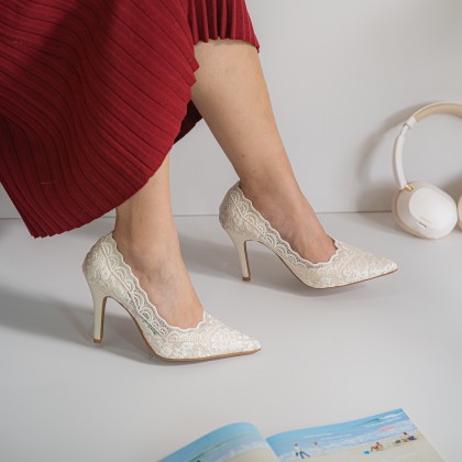 French Lace Stiletto Heels 法式蕾丝细跟款