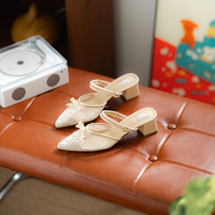 Convertible Lace Slip On Mules 蕾丝两穿款