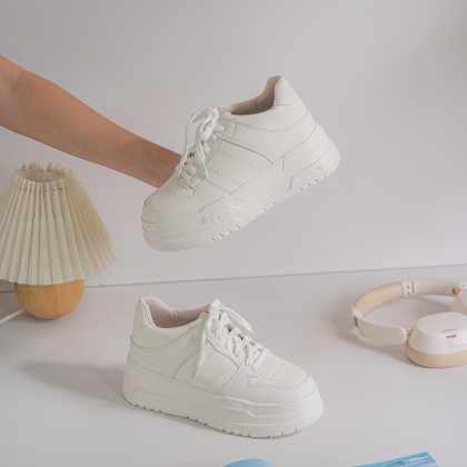 Leather Airy Enhancing Sneakers 皮质透气加高款 (Pre-order)