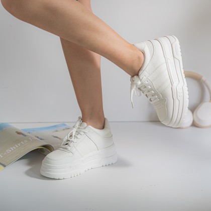 Leather Airy Enhancing Sneakers 皮质透气加高款 (Pre-order)