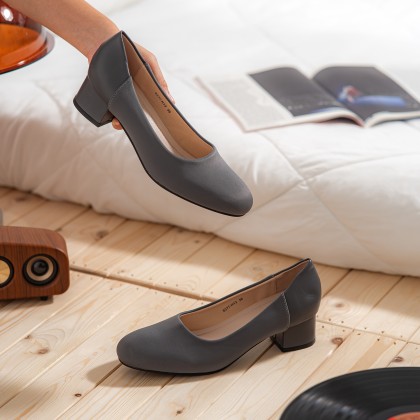 Floss-silk Wide-fit Block Heels 棉质宽版款