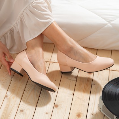 Floss-silk Wide-fit Block Heels 棉质宽版款