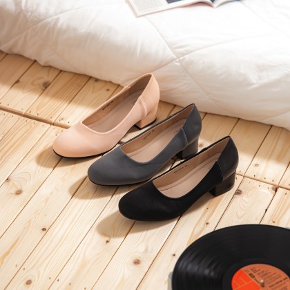 Floss-silk Wide-fit Block Heels 棉质宽版款
