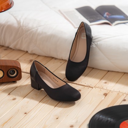 Floss-silk Wide-fit Block Heels 棉质宽版款