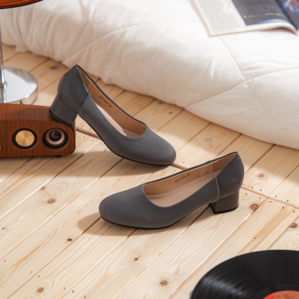 Floss-silk Wide-fit Block Heels 棉质宽版款