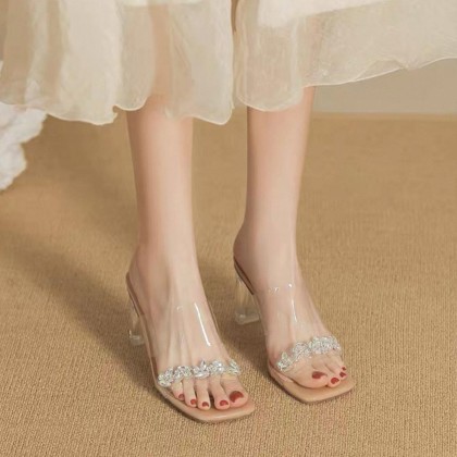 Crystals Stripe Transparent Heels 水钻玻璃款 7cm